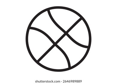 A simple black and white basketball outline illustration