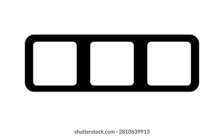 Simple black and white battery icon representing power, energy, and charge status in a clean, minimalistic style suitable for digital interfaces.
