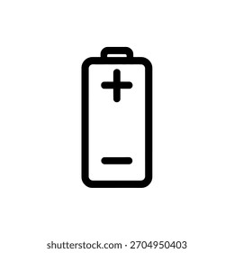 Un símbolo de batería blanco y negro simple que representa poder y energía