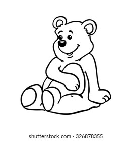 caricatura simple de oso blanco y negro