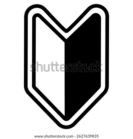 Simple black and white beginner mark icon illustration