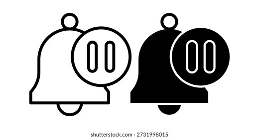 Simple black and white bell icons representing notification and alert