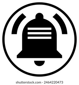 Simple Black and White Bell vector icon for your project.