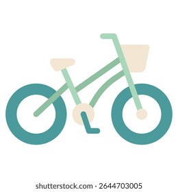 Simple black and white bicycle icon suitable for commuting, sports, or environmental themes in digital content.