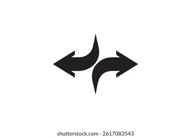 Simple black and white bidirectional arrow icon.