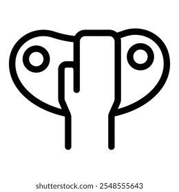 Simple black and white binoculars icon, perfect for representing nature observation or exploration
