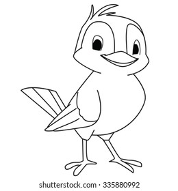 viñeta de pájaro blanco y negro simple