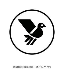 Simple black and white bird logo
