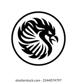 Simple black and white bird logo