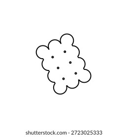 Icono de galleta blanco y negro simple con puntos. Diseño minimalista de la nube, forma de la nube con los puntos Pequeños. Icono de nube adecuado para App de Clima o diseños minimalistas. Vector de forma gráfica creativa.