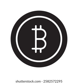 Simple black and white Bitcoin logo graphic