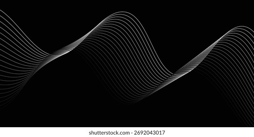 simple black white blend wave line for banner poster background.
