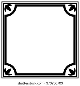 Simple black and white border vector template.