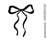 Simple Black And White Bow Illustration