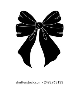 Simple Black And White Bow Illustration