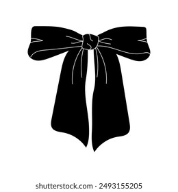 Simple Black And White Bow Illustration