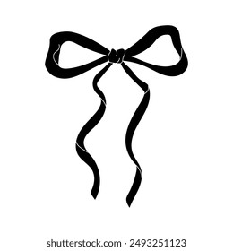 Simple Black And White Bow Illustration