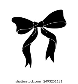 Simple Black And White Bow Illustration