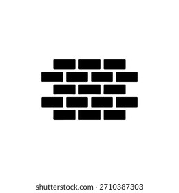 Simple black and white brick wall pattern icon
A stylized, flat icon representing a brick wall with a staggered pattern in solid black against a white background.