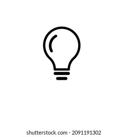 Simple and black and white  bulb icon 