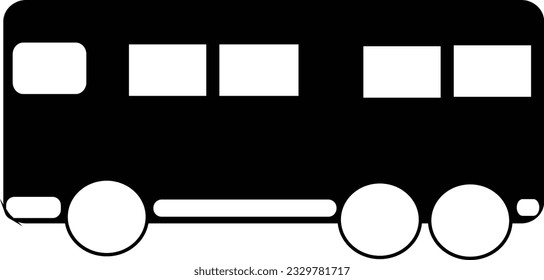 Logotipo simple de bus blanco y negro 