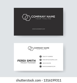 Simple Black and White Business Card