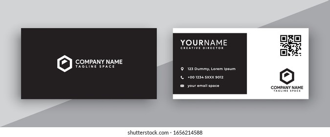 Simple Black White Business Card Design Stock Vector (Royalty Free ...