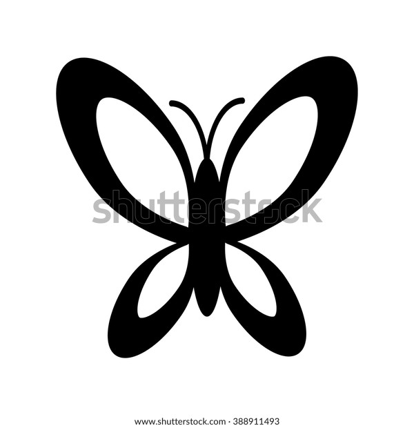 Simple Black White Butterfly Icon Stock Vector Royalty Free