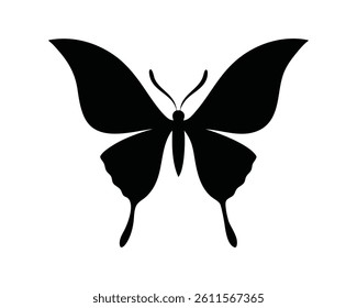 Simple Black and White Butterfly Illustration