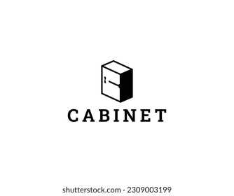 Simple Black and White Cabinet Business Logo Design Template