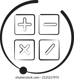 vector de icono de cálculo simple en blanco y negro