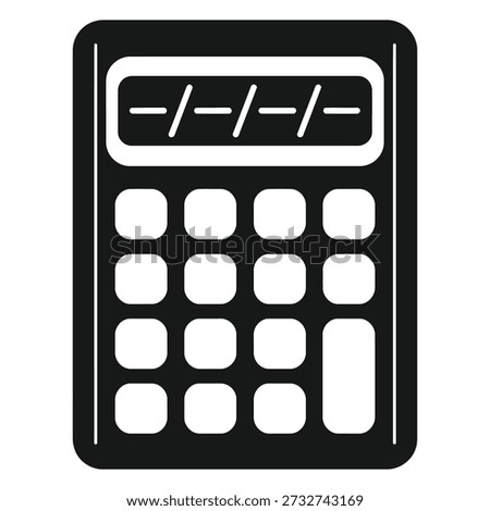 Simple black and white calculator icon for mathematics and finance tools icon