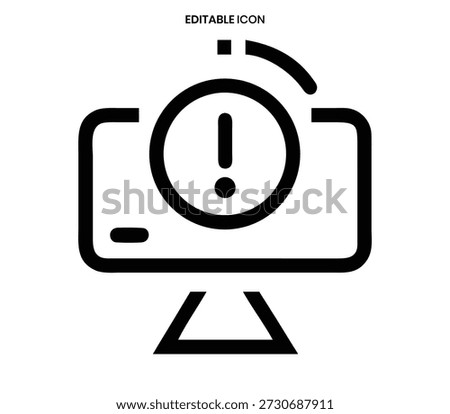 A simple black and white camera icon with an exclamation mark indicating a warning or error.