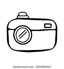 Simple black and white camera illustration
