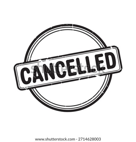 A simple black and white cancelled stamp illustration with a clear rectangular message