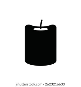 Simple Black And White Candle Icon Vector Illustration For Festive Designs