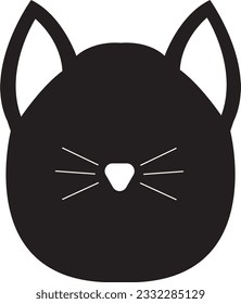 simple black and white cat icon