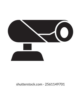 Simple black and white CCTV security camera icon
