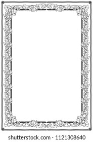 Simple Black White Certificate Frame Border Stock Vector (Royalty Free ...