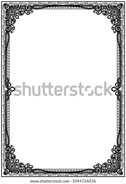 Blank Certificate Frame Isolated On White