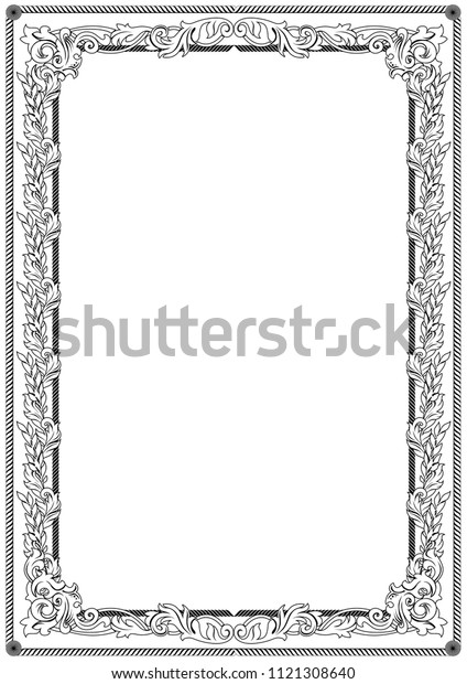 simple black white certificate frame border vintage stock white certificate frame