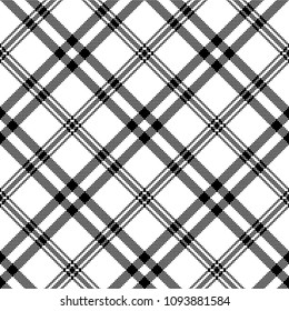 Simple black white check plaid seamless pattern. Vector illustration.