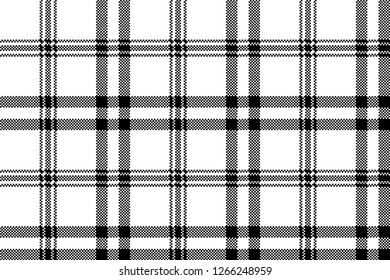 Simple black white check plaid seamless pattern. Vector illustration.