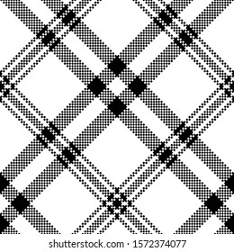 Simple Black White Check Plaid Seamless Pattern. Vector Illustration.