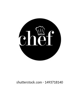 simple black and white chef logo design Vector icon symbol illustration
