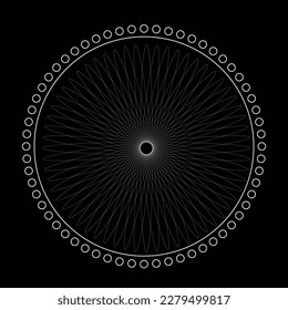 Simple black and white circular mandala 