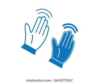 Simple Black and White Clapping Hands Icon, graphic illustration of two hands clapping, hand clap, applause, celebration, recognition, icon, graphic, vector, illustration, simple, flat design, black a
