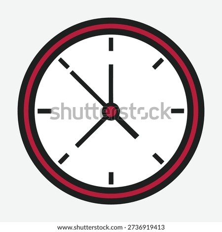 Simple Black and White Clock Face with Hour and Minute Hands Keywords: clock, time, watch, analog, dial, face, hour, minute, hand