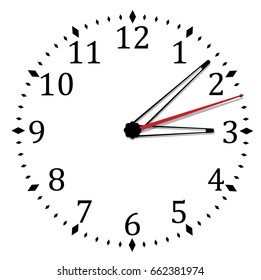 Simple black and white clock nineteenth edition