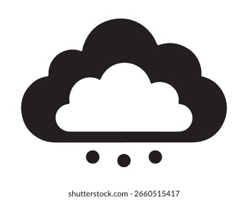 Simple Black and White Cloud with Snow Icon